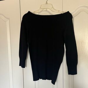 INC International Concepts Black Off-the-Shoulder Sweater